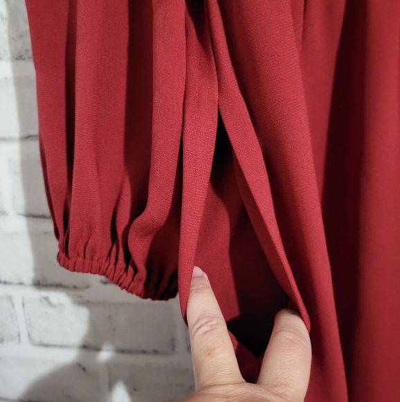 NEW Eliza J Balloon Sleeve Wide Leg Jumpsuit Red size 6 - Picture 7 of 10